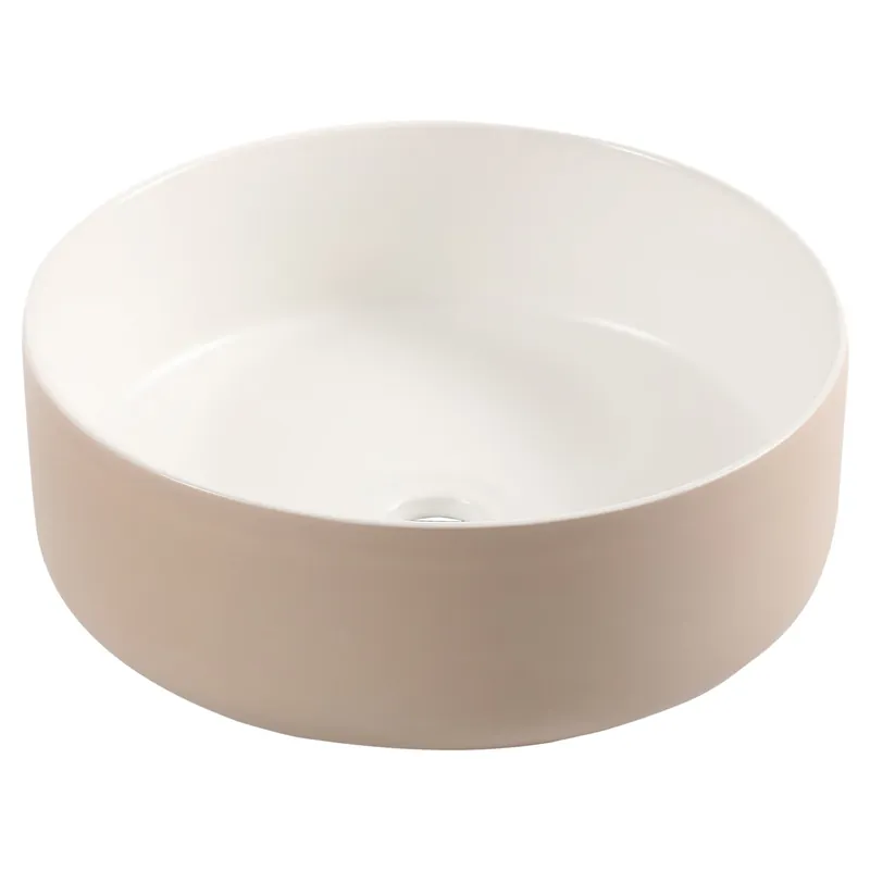 Merkproduct Differnz Mira waskom keramiek | beige/wit | Ø 36 x 12 cm