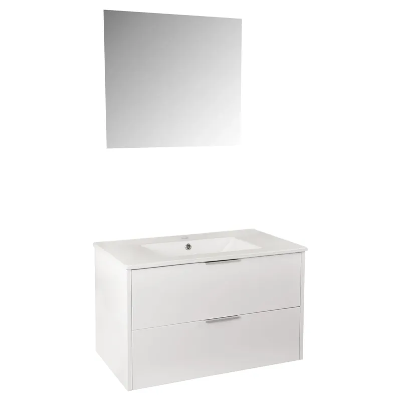 Differnz Bolo badmeubelset knock-down, FSC® | hoogglans wit | 80 cm Beperkt Aanbod