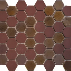 The Mosaic Factory Valencia Mozaiek Tegel Hexagon - Burgundy Matt Glossy Populair