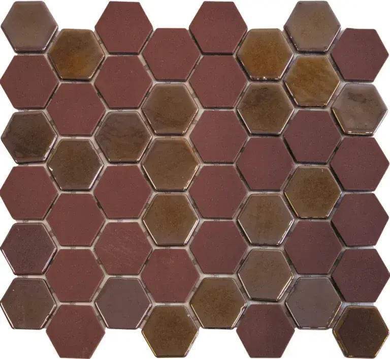The Mosaic Factory Valencia Mozaiek Tegel Hexagon - Burgundy Matt Glossy Populair