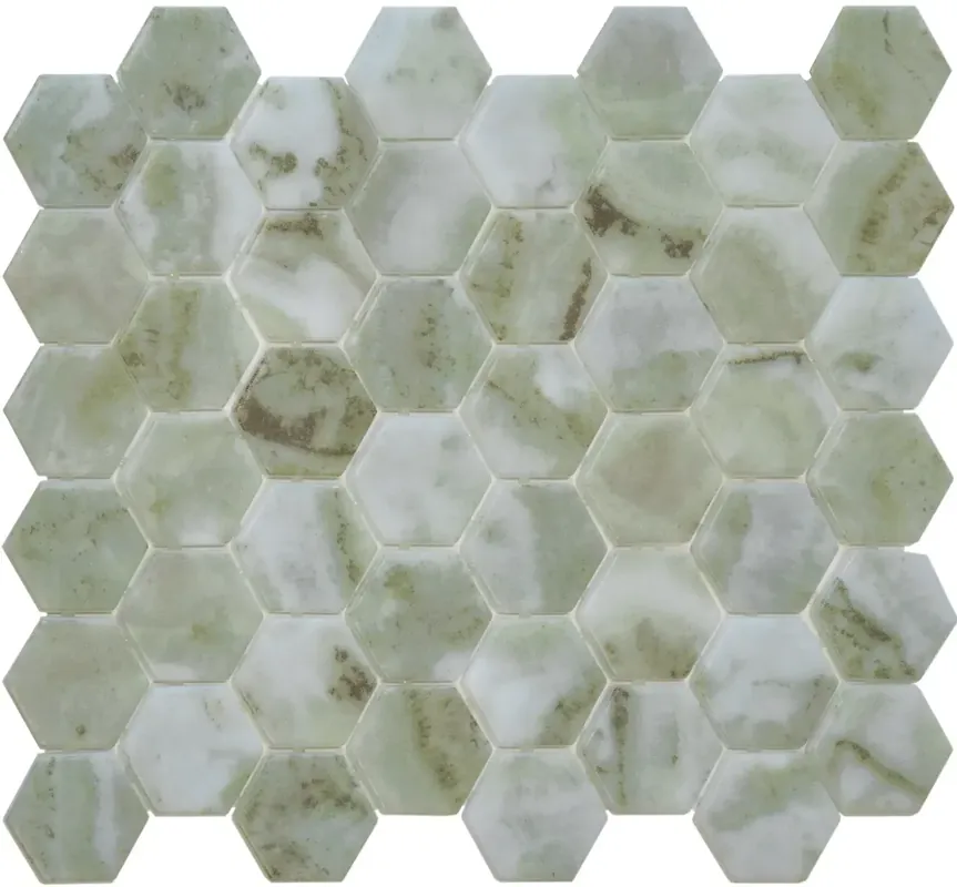 Veilige Betaling The Mosaic Factory Valencia Mozaiek Tegel Hexagon - Verde Marble Print Matt