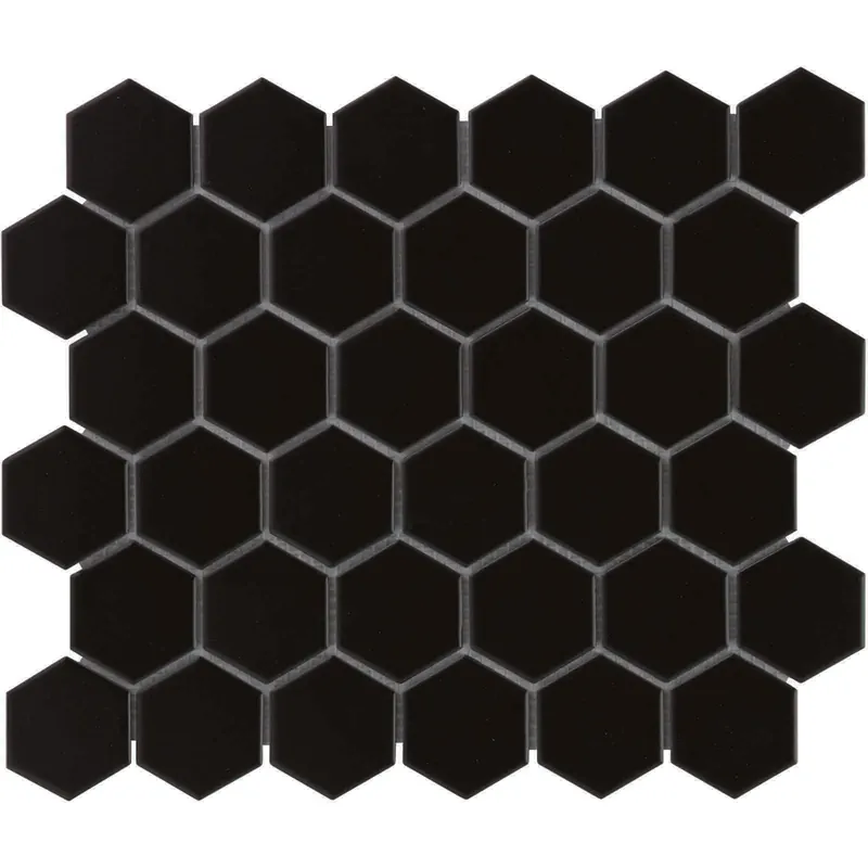 Finale Uitverkoop The Mosaic Factory Barcelona Mozaiek Tegel Hexagon - Zwart Porselein Geglazuurd 281x325 mm