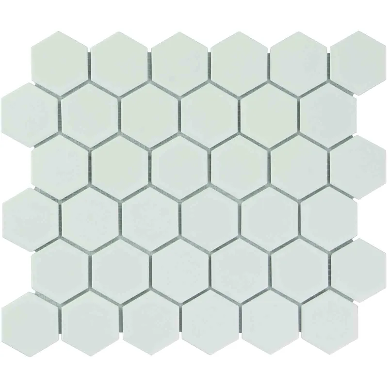 The Mosaic Factory Barcelona Mozaiek Tegel Hexagon - Wit Porselein Geglazuurd 281x325 mm Hete Deal