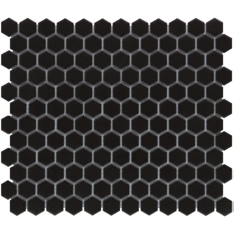 The Mosaic Factory Barcelona Mozaiek Tegel Hexagon - Zwart Porselein Geglazuurd 260x300 mm Voordeelprijs