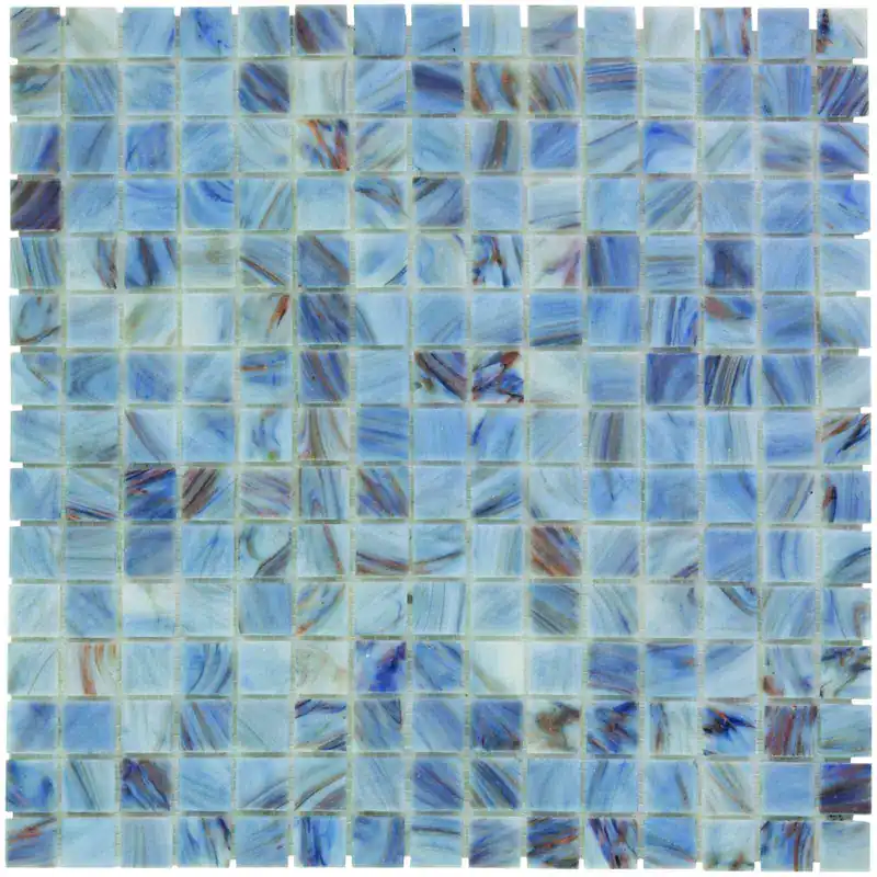 The Mosaic Factory Amsterdam Mozaiek Tegel Vierkant - Cyaan Glas Goud Serie 322x322 mm Lage Kosten