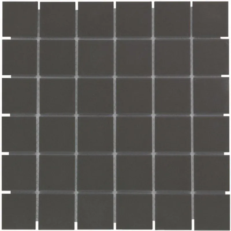 Express Levering The Mosaic Factory London Mozaiek Tegel Vierkant - Zwart Porselein Ongeglazuurd, R11 309x309 mm