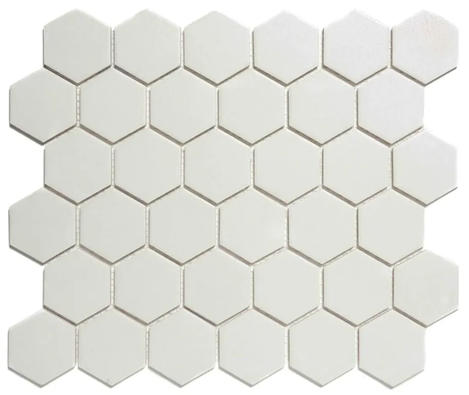 The Mosaic Factory London Mozaiek Tegel Hexagon - Super Wit Porselein Ongeglazuurd, R11 281x325 mm Premium