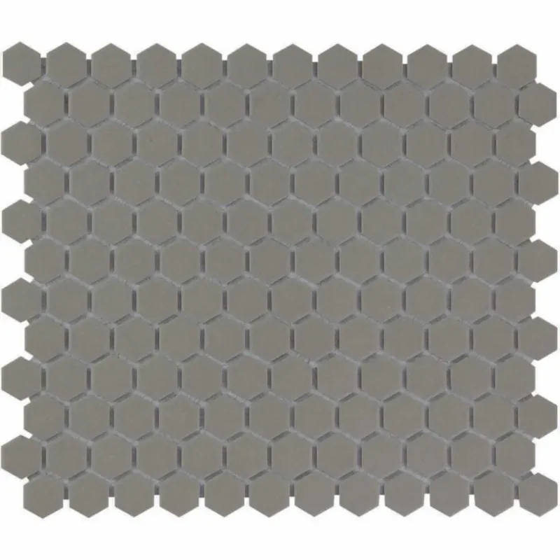 Direct Beschikbaar The Mosaic Factory London Mozaiek Tegel Hexagon - Donker Grijs Porselein Ongeglazuurd, R11 260x300 mm