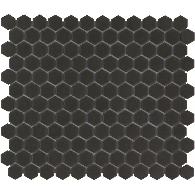 Exclusieve Aanbieding The Mosaic Factory London Mozaiek Tegel Hexagon - Zwart Porselein Ongeglazuurd, R11 260x300 mm