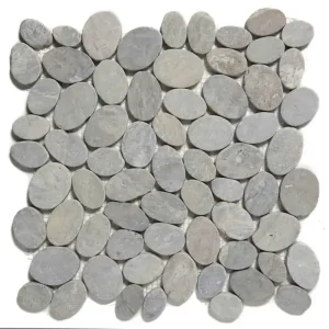 Koopje The Mosaic Factory Natural Stone Mozaiek Tegel Pebbles - Grey Marmer Natural 301x300 mm