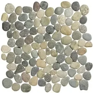 Stone Line Pebbles Mozaiek Tegel Kiezel - Beige / Bruin Kiezels Ongeglazuurd 300x300mm Uitverkoop