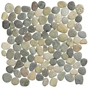 Stone Line Pebbles Mozaiek Tegel Kiezel - Beige / Bruin Kiezels Ongeglazuurd 300x300mm Uitverkoop