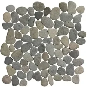 Direct Verzonden Stone Line Pebbles Mozaiek Tegel Kiezel - Antraciet Kiezels Ongeglazuurd 300x300mm
