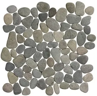 Direct Verzonden Stone Line Pebbles Mozaiek Tegel Kiezel - Antraciet Kiezels Ongeglazuurd 300x300mm