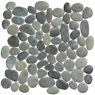 Stone Line Pebbles Mozaiek Tegel Kiezel - Zwart / Blauw / Groen Kiezels Ongeglazuurd 300x300mm Exclusieve Aanbieding