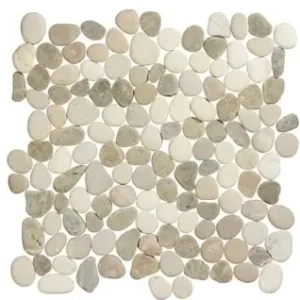 Uitverkoop Stone Line Pebbles Mozaiek Tegel Kiezel - Crème / Beige / Bruin Kiezels Ongeglazuurd 300x300mm