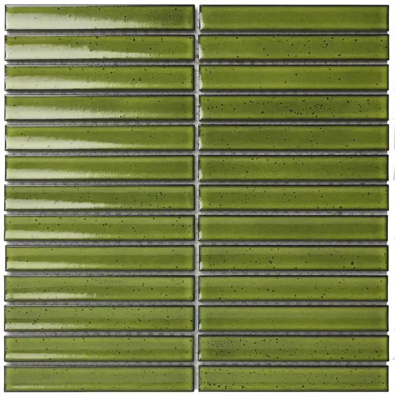 The Mosaic Factory Sevilla Mozaïek Tegel Kitkat Vinger - Groen Porselein Geglazuurd 296x299 mm Bestseller