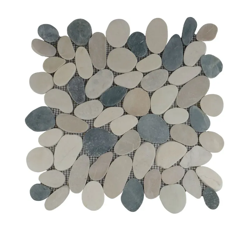 Beperkt Aanbod Stabigo Pebble S sliced tumb honed mix black & brown 30x30 cm