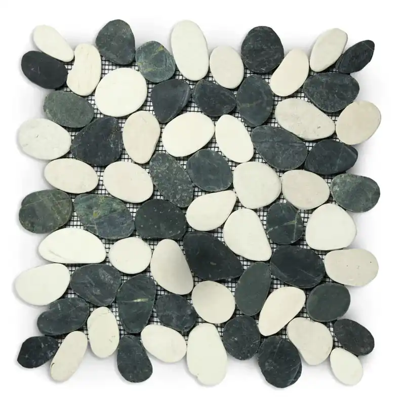 Stabigo Pebble S sliced tumb honed mix black & white 30x30 cm Tijdelijk Beschikbaar