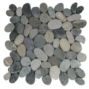 Stabigo Pebble S sliced tumb honed greeny swarthy 30x30 cm Favoriet