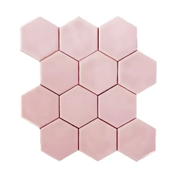 Premium Terre d'Azur Hexagonale Mosaic Pink-Salmon Mix 28x30 cm