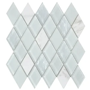 Beperkte Voorraad Mozaïek tegels Juweel Wit 26x29,7 - Ruit Wandtegels Glas
