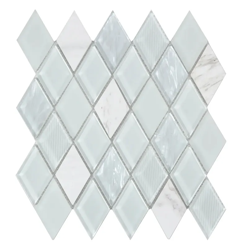 Beperkte Voorraad Mozaïek tegels Juweel Wit 26x29,7 - Ruit Wandtegels Glas