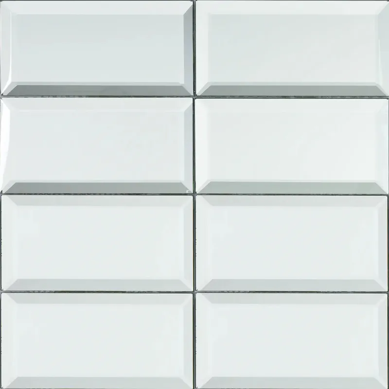 Rechtstreeks Van De Fabrikant Mozaïek tegels Selfie zilveren schuine rand 30,2x30,6 - Rechthoek Wandtegels Glas
