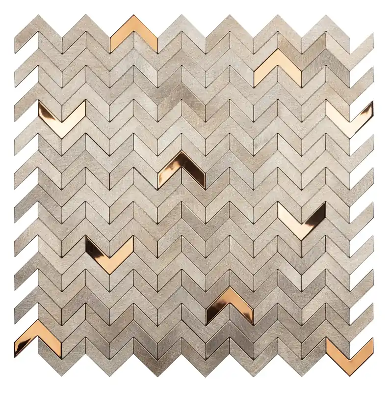 Mozaïek tegels Surfaces Delta Koper 28,1x28,3 - Visgraat Wandtegels Metaal Aanbieding