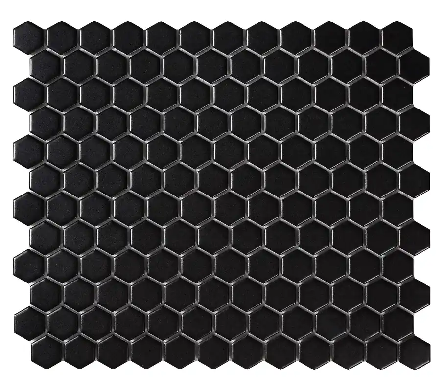 Meest Verkocht Mozaïek tegels Zeshoek Zwart Mat 26x30 - Hexagon Wand en vloer Geglazuurde porseleinen steengoed