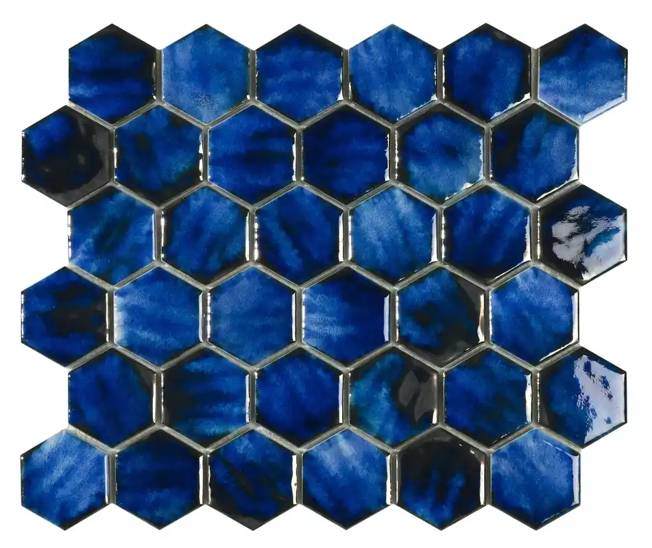 Mozaïek tegels Mykonos Blauw 31,2x27 - Hexagon Wandtegels Geglazuurde porseleinen steengoed Uitverkoop
