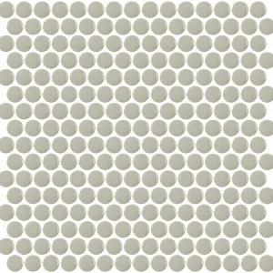 Mozaïek tegels Penny Grijs Glans 31,5x29,1 - Rond Wand en vloer Geglazuurde porseleinen steengoed Koopje