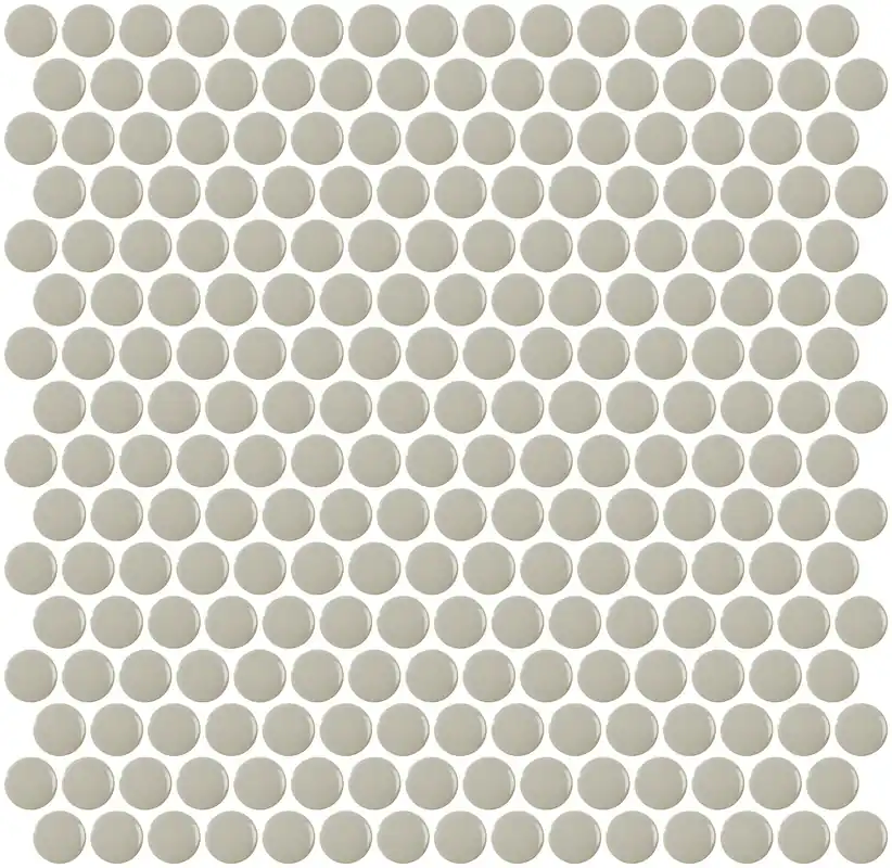 Mozaïek tegels Penny Grijs Glans 31,5x29,1 - Rond Wand en vloer Geglazuurde porseleinen steengoed Koopje