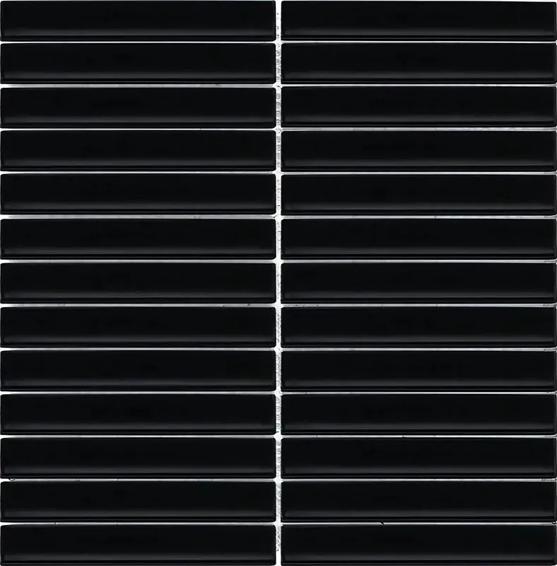 Shop Nu Mozaïek tegels Piano Zwart mat 29,6x29,9 - Rechthoek Wandtegels Geglazuurde porseleinen steengoed