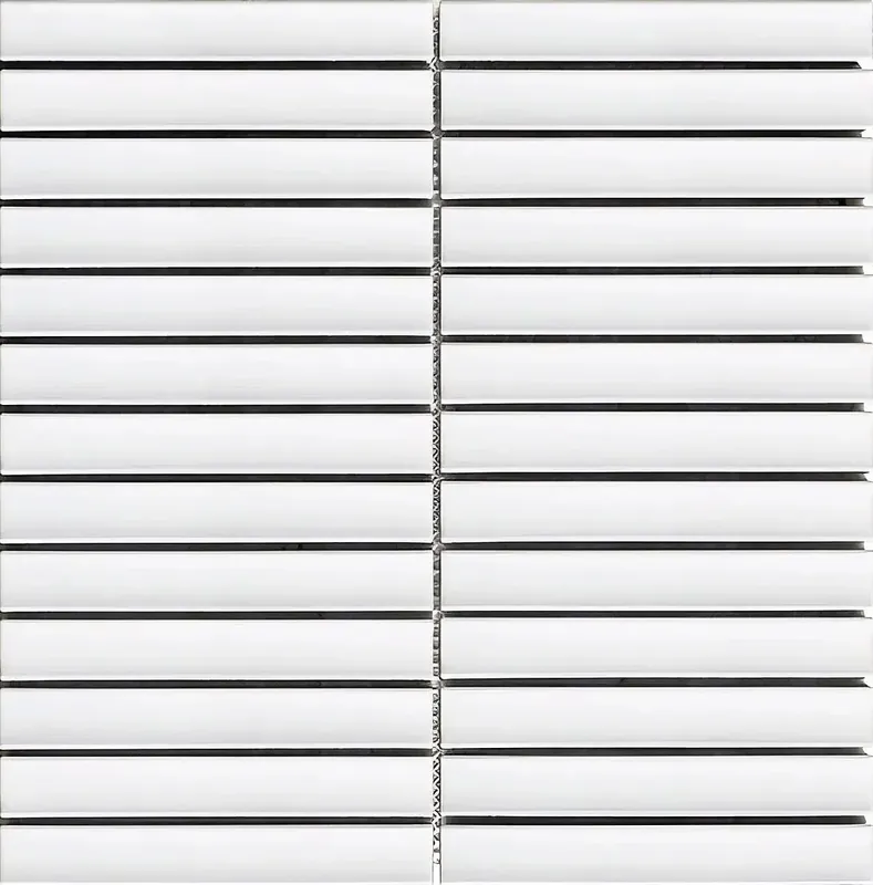 Mozaïek tegels Piano Kitkat Fingers Sneeuw Mat 29,6x29,9 - Rechthoek Wandtegels Geglazuurde porseleinen steengoed Premium