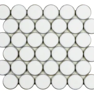 Mozaïek tegels Rond Wit 30,4x26,3 - Rond Wand en vloer Geglazuurde porseleinen steengoed Speciale Aanbieding