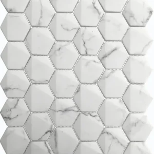 Mozaïek tegels Stedelijke Statuario 25,7x30 - Hexagon Wandtegels Glas Voordeelprijs