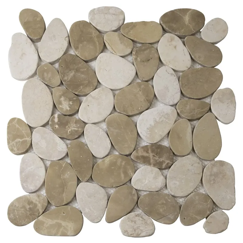 Shop Nu The Mosaic Factory Natural Stone Mozaiek Tegel Pebbles - Brown Mix Natural 300x300 mm