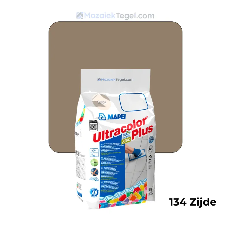 Snelle Levering Mapei | Ultracolor Plus | 134 Zijde | Cementgebonden | Voegmiddel | 5KG