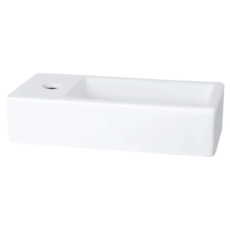 Superprijs Differnz Helios fontein keramiek - links - 37.5 x 18.5 x 9 cm - wit