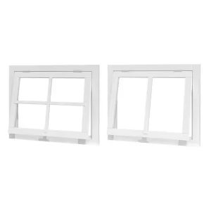 Uitzetraam wit Douglas 81,2×64,2cm +kozijn 94,6×77,6cm incl beslag Beperkte Voorraad