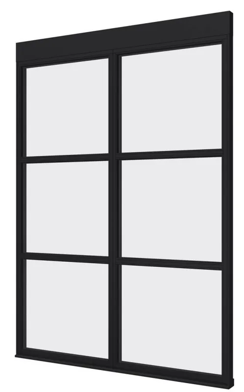 Premium Steellook glaswand G zwart gespoten Douglas 166,7x230cm