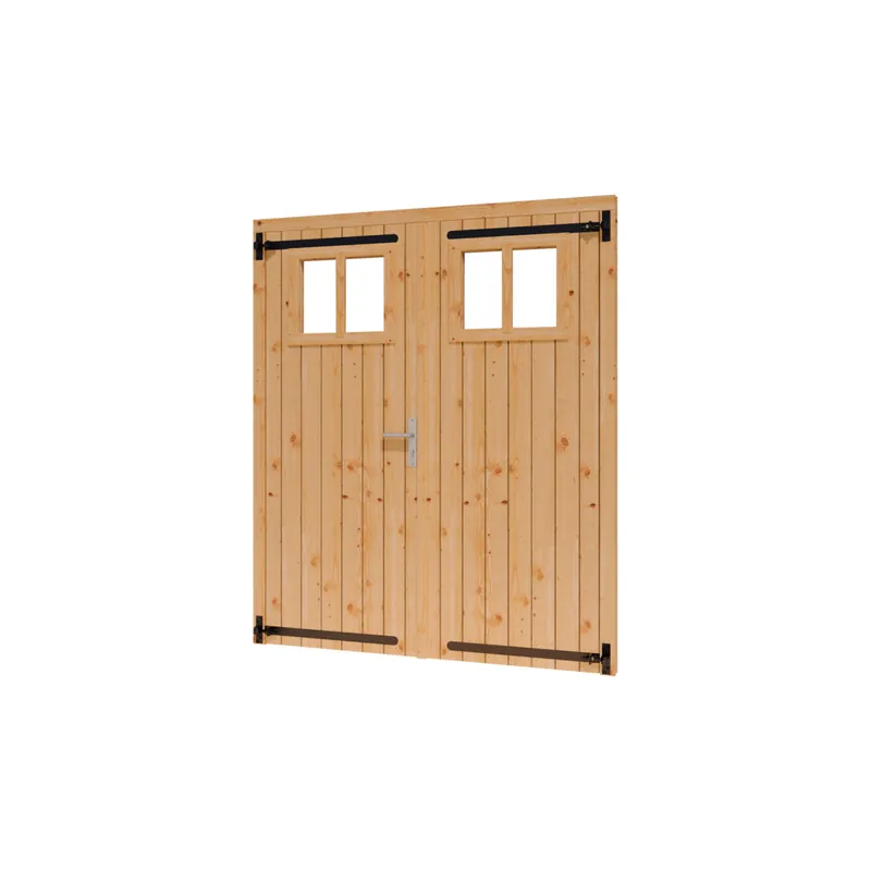 Koopje Opgeklampte deur dubbel onbehandeld Douglas 156x195cm +kozijn 169,6×202,1cm incl beslag