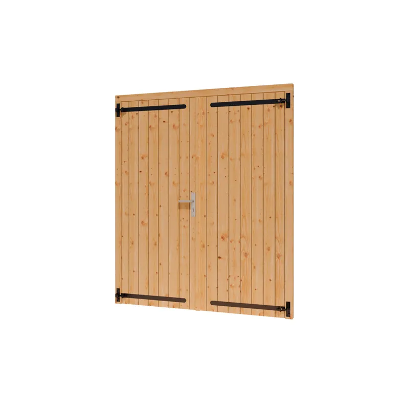 Alleen Vandaag Opgeklampte deur dubbel onbehandeld Douglas 156x195cm +kozijn 169,6×202,1cm incl hang en sluitwerk