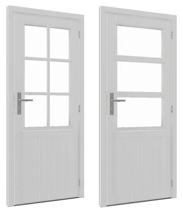 Paneeldeur wit gespoten Douglas 73x193cm + kozijn 86,4×200,1cm incl hang en sluitwerk Express Levering