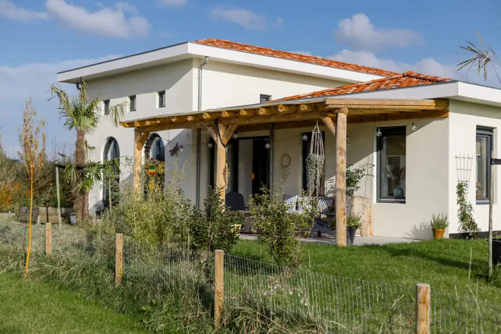 Actieprijs Douglas ronde palen veranda Almere 710x360cm