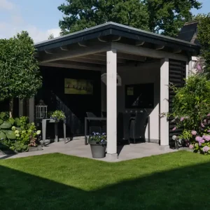 Douglas veranda Nunspeet 375x300cm in kleur aangeleverd Laatste Versie