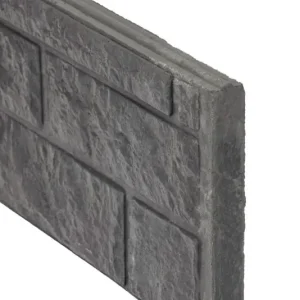 Berton-motiefplaat smal antraciet H26 x D3,5 x L184cm rotsmotief Betrouwbaar