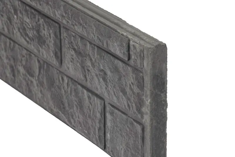 Berton-motiefplaat smal antraciet H26 x D3,5 x L184cm rotsmotief Betrouwbaar