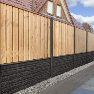 Antraciet gecoat eindpaal beton Geul 10 x 10 x 280cm Direct Verzonden